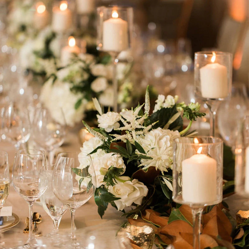 Modern Tall Glass Candle Holders – Sleek & Transparent